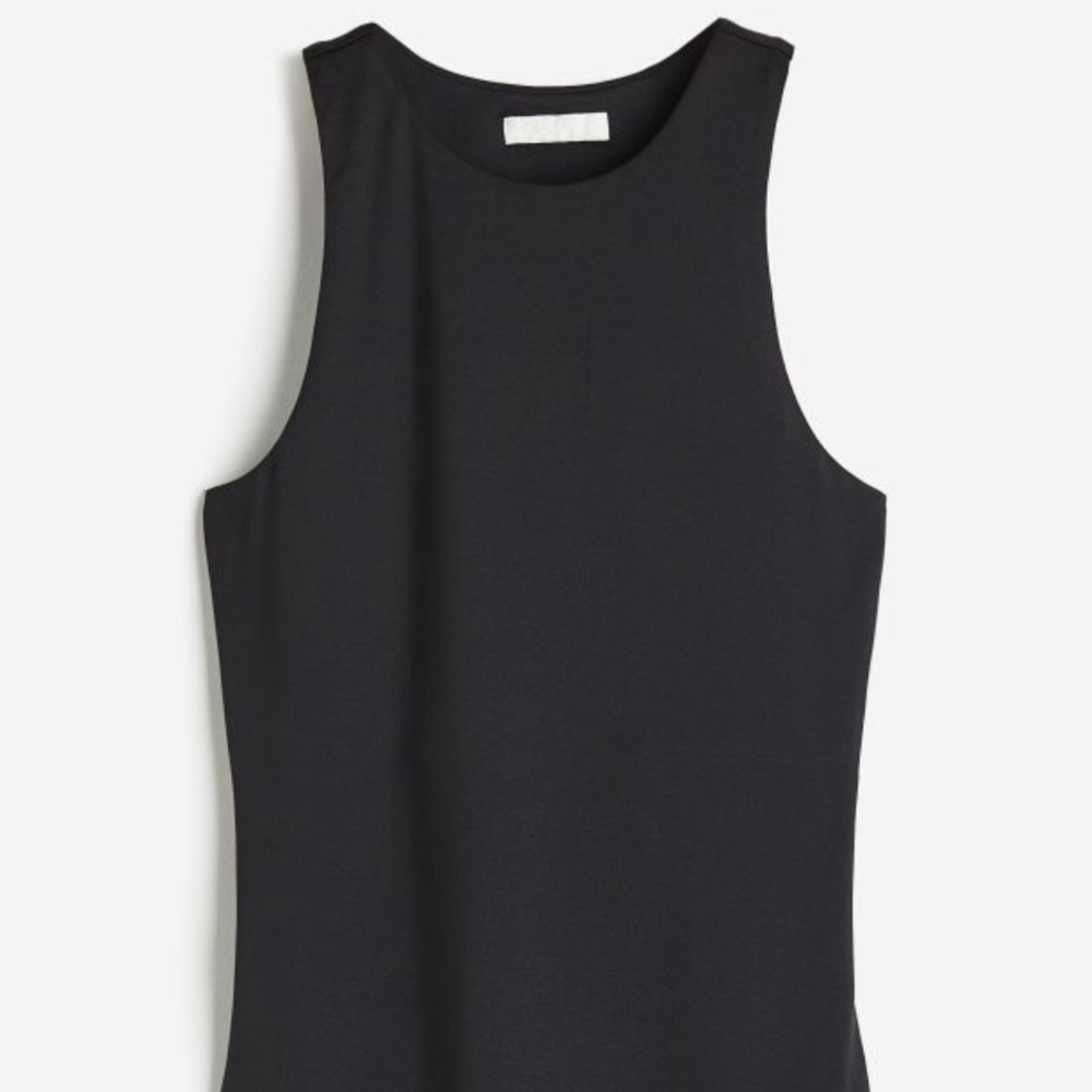H&M Black Jersey Thong Bodysuit